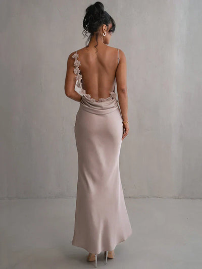 Romina | Backless Floral Maxi Dress
