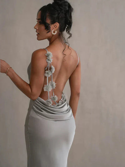 Romina | Backless Floral Maxi Dress